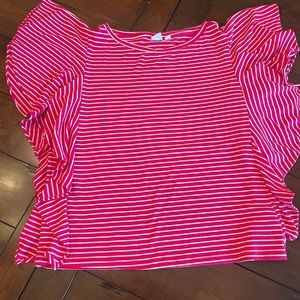 Bright Pink Flutter Shirt. Gap